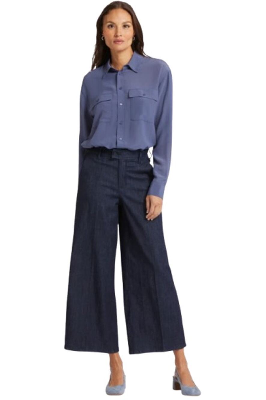 NYDJ Women's Mona Wide Leg Ankle Trouser Jeans Size 16 Deep Blue Rinse NWT